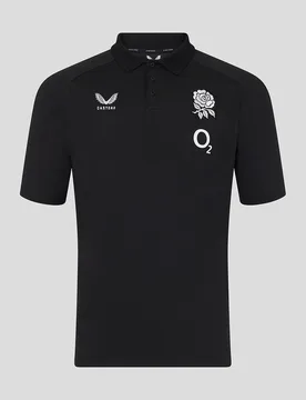 England Rugby Men's 26/27 Travel Polo - Black XS male - Castore - FashionsVida