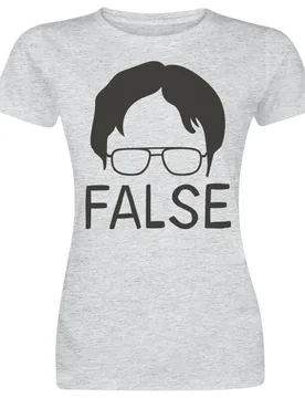 T-Shirt - False - XL bis XXL - für Damen - Größe XXL - heather grey - Lizenzierter Fanartikel - Frauen - female - The Office - FashionsVida