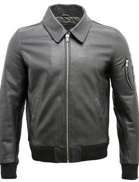 Mens Cowhide Airline A2 Us Airforce Bomber Jacket - Black - Size Small - Infinity Leather - FashionsVida