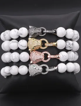 New Design High Quality Cubic Zirconia Leopard Charm Natural Stone Howlite Beads Macrame Bracelet Women - Aliexpress - FashionsVida