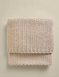 M&S Chunky Knit Throw Neutral