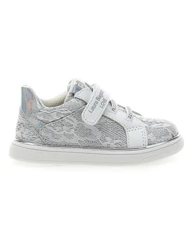Sneakers Bianche e Argento con Velcro AG17132 19 - Laura Biagiotti - FashionsVida