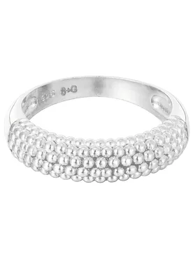 Womens Sterling Silver Beaded Dot Ring - Seol+Gold - FashionsVida