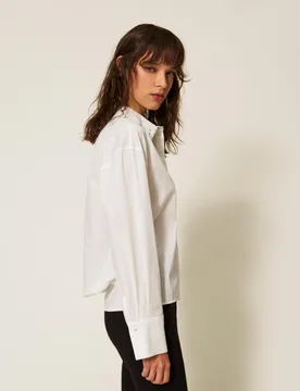 Chemise en popeline avec strass - Actitude by Twinset - FashionsVida