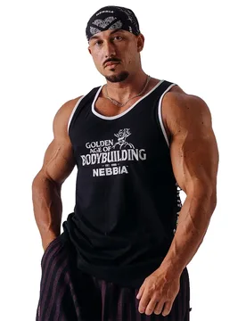 T-shirt Sans Manches X Olympia Muscle Back Black M - Nebbia - FashionsVida