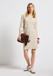 Cordkleid mit Split Neck female Beige