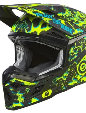 Casco Moto Cross Enduro 3SRS ASSAULT Nero/Giallo Neon taglia XL - Oneal - FashionsVida