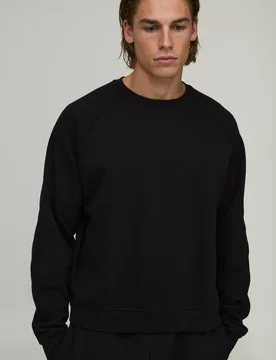 Herren Essential Übergroßer Kastenförmiger Raglanärmel Pullover Black Größe 4XL - boohooMAN - FashionsVida