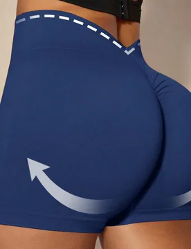 Pantalones cortos deportivos para mujer con cintura fruncida, shorts de yoga y gimnasio sexys que realzan el trasero, elásticos y cómodos, shorts de - Shein - FashionsVida