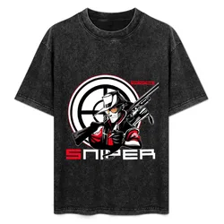 Sniper T-Shirt Casual Light Summer Short Sleeve Top