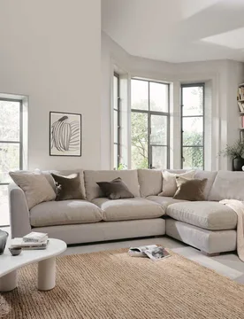 AND STONEHOUSE Palmer Textured Chenille Right Hand Corner Sofa Grey - Barker - FashionsVida