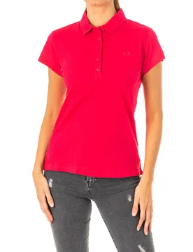 Womens Short-Sleeved Polo Shirt With Lapel Collar Lwp601 - Red - Size Large - La martina - FashionsVida