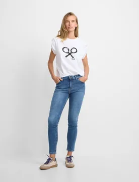 Vaquero de mujer slim fit denim medio - Silbon - FashionsVida
