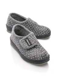 Wollfilz-Klettslipper - Grau gepunktet - female - Size: 36