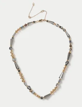 Intricate Beaded Glass Necklace Multi female - M&S - FashionsVida