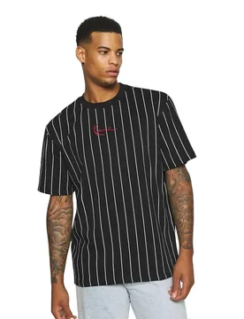 T-shirt à Manches Courtes Small Signature Pinstripe Black / White M - Karl kani - FashionsVida