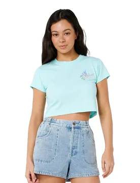 T-shirt à Manches Courtes Saloon Baby Light Sea Blue S - Rip curl - FashionsVida