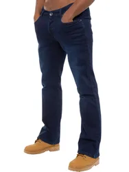 Mens Bootcut Stretch Denim Jeans - Indigo Blue Cotton - Size 30w/32l