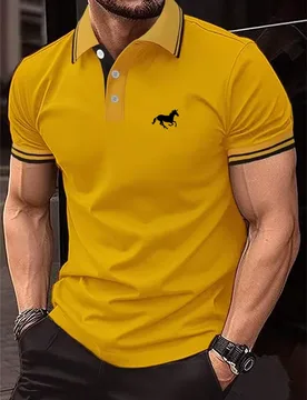 Simple Stripe Horse Graphic Polo Shirts For Men Summer Fashion 3D Printed Short Sleeve Polo Shirt Cool Streetwear Lapel Tops - Aliexpress - FashionsVida