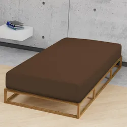 Jersey-Elastic-Spannbetttuch topas / mocca, 1x 120x200 cm - 130x220 cm