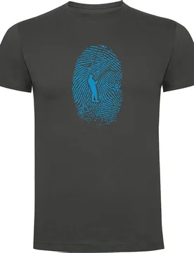 Angler Fingerprint Short Sleeve T-shirt Dark Grey XL Men - Kruskis - FashionsVida