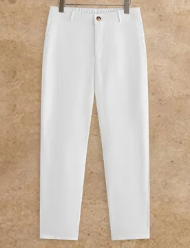 Pantalones de traje casuales de pierna recta de cintura media larga ajustados de tejido para hombre, adecuados para primavera y verano L - Shein - FashionsVida