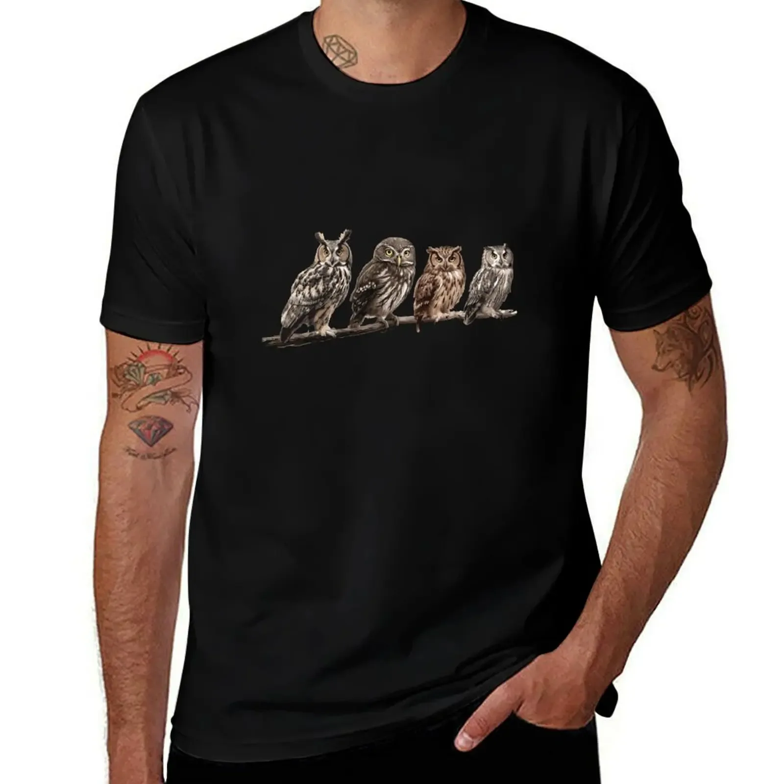 Owls birds T-Shirt Tough Fabric Work Tee - Aliexpress - FashionsVida