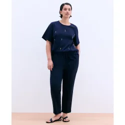 Pantalón liso recto de mujer