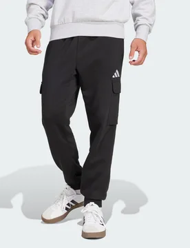 Mens Essentials Feelcozy Fleece Cargo Pants - Black/white Cotton - Size 2xl - ADIDAS Sportswear - FashionsVida