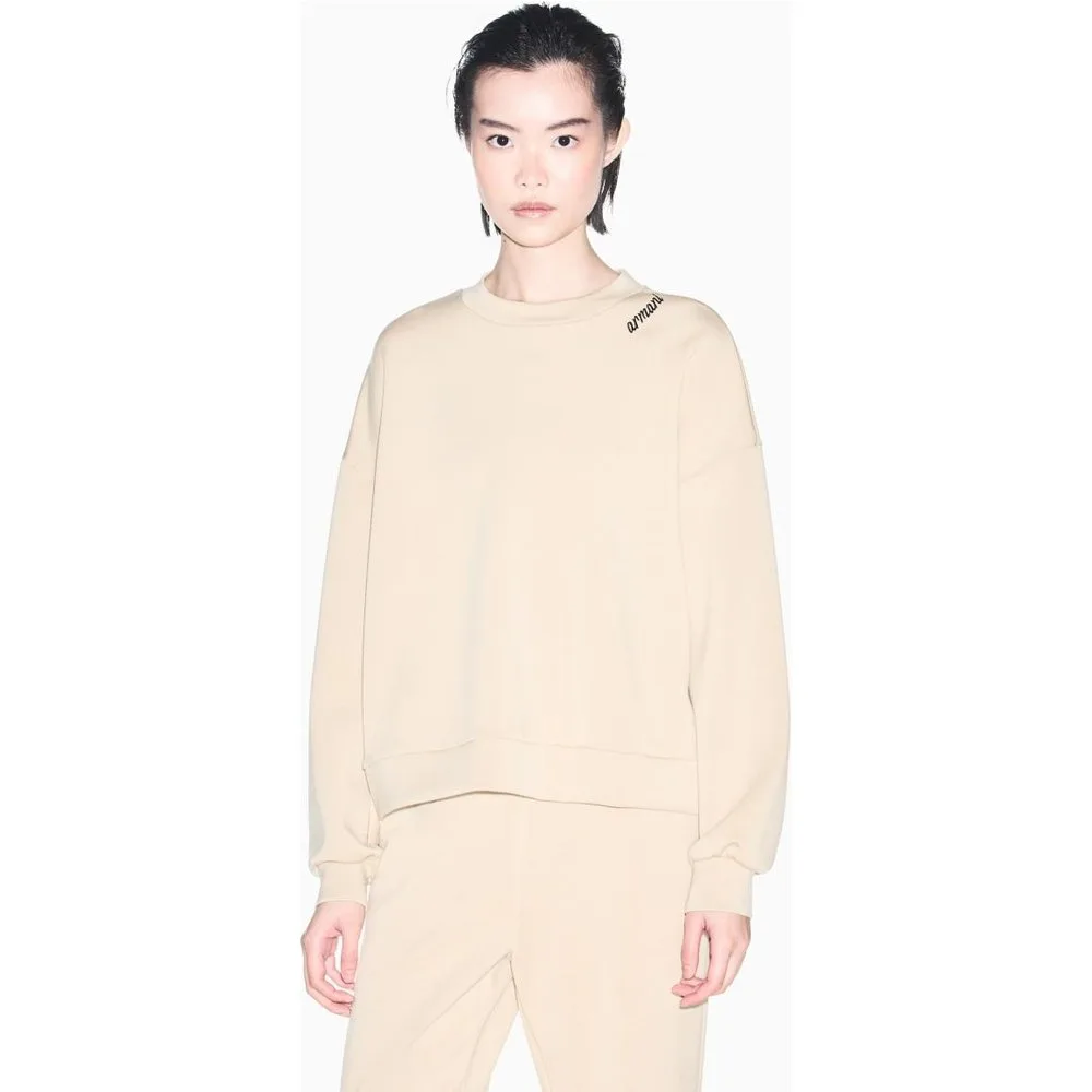 Sudadera de mujer sin capucha cuello redondo y logo - Armani Exchange - FashionsVida