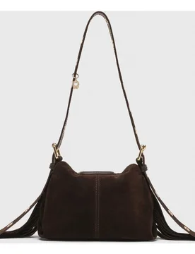 Bolso mini de ante con solapa multiposición - Maje - FashionsVida