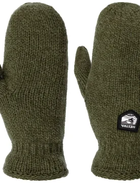 Basic Wool Mittens by - olive - Female - Size: 10 HS - Hestra - FashionsVida