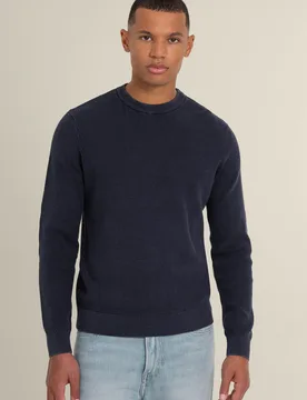 Berkelse Mens Vintage Wash Crew Neck Jumper - Larsson & Co - FashionsVida