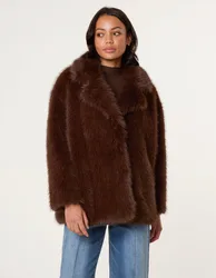 Short Faux Fur Coat - 10/12 / BROWN - female