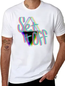 Set it Off Band Elsewhere Album Neon T-Shirt black cotton t-shirt plain for man package men t shirt cotton 100% T-Shirt - Aliexpress - FashionsVida
