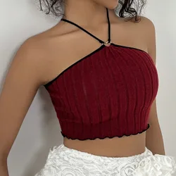 Top de tirantes de mujer sin costuras acanalado, capa base M