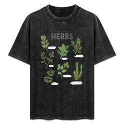 Culinary Herbs T-Shirt Summer Holiday Casual Tee