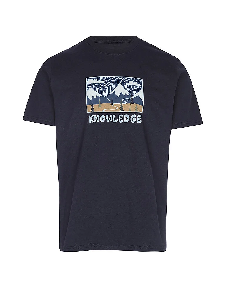 T-shirt blu L - Knowledge Cotton Apparel - FashionsVida