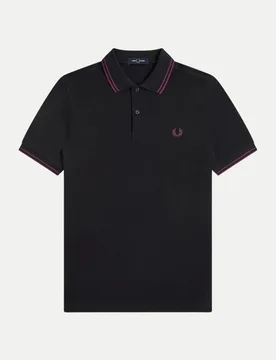 Poloshirt mit Doppelstreifen Schwarz XXL - Fred perry - FashionsVida