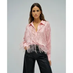 Blusa de mujer con flecos