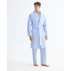 Bata de rayas de popelín de hombre