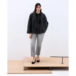 Camisa lisa de manga larga de mujer