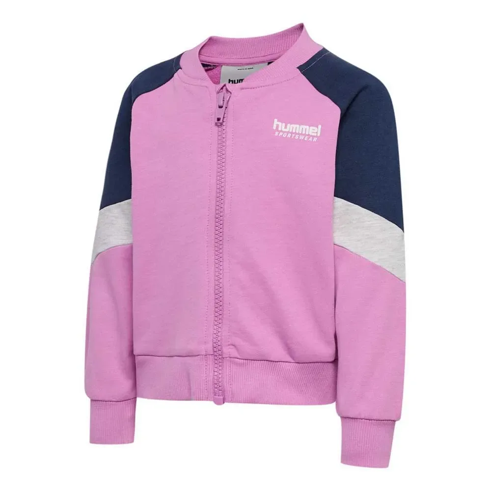 Felpa Con Zip Mini Loose Block Violet 92 cm - Hummel - FashionsVida