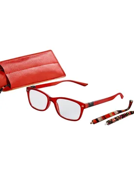Fertig-Lesebrille mit Wechselbügel "rot mit Bügel" rot - Quickreader - FashionsVida