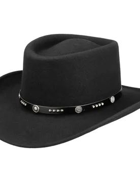 Telescope Crown LiteFelt Wool Hat by - black - Size: S (54-55 cm) - Bailey 1922 - FashionsVida