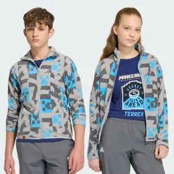 Giacca in tessuto felpato con zip integrale Minecraft Terrex CLIMAWARM 13-14A Mgh Solid Grey / Grey Five / Semi Blue Burst