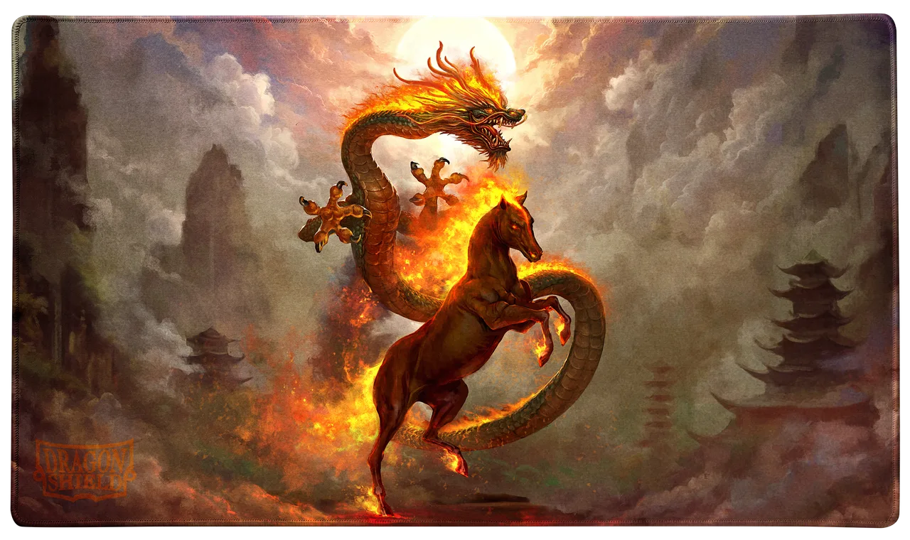 Shield Fire Horse 2026 Playmat & Tube - Dragon - FashionsVida