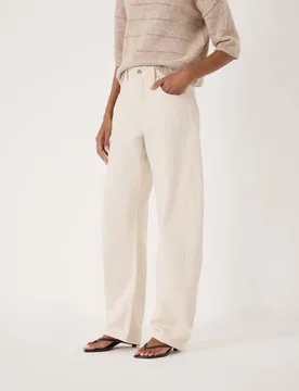 Carrot Leg Turn Up Jeans Ecru female - hush - FashionsVida