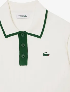 Jersey de golf elástico con cuello Polo de mujer - Lacoste - FashionsVida