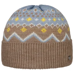 Hallabro Beanie Hat with Cuff by - dark beige - Female - Size: One Size